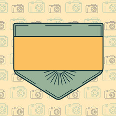 Digital png illustration of yellow sign with copy space on camera icons and transparent background