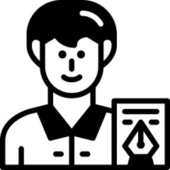 author solid line icon