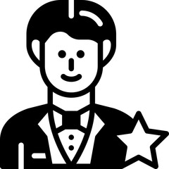 actor solid line icon