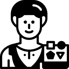 content creator solid line icon