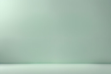Empty light green backdrop background for product presentation. Empty room with green wall