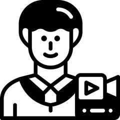 vlogger solid line icon