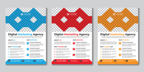 Creative modern digital marketing flyer design template