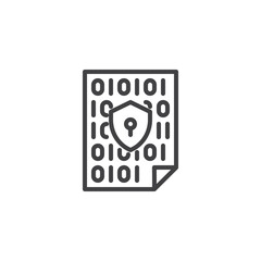 Data encryption line icon