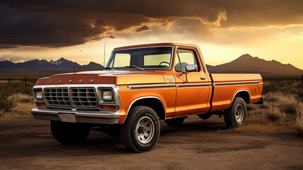 old truck in the desert