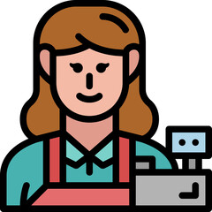 cashier filled outline icon