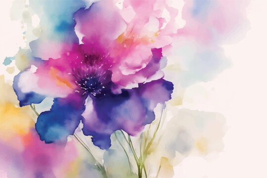 Watercolor painted flower background © Design guru001