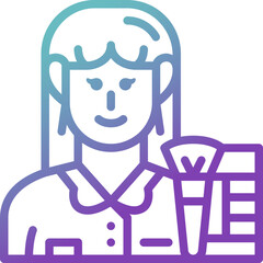 makeup artist gradient line icon