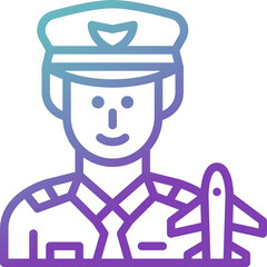pilot gradient line icon