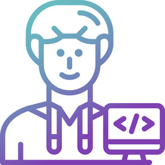 programmer gradient line icon