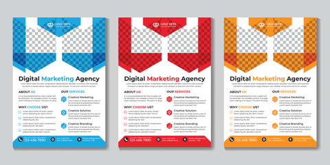 Creative digital marketing flyer design template