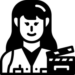 female director solid line icon