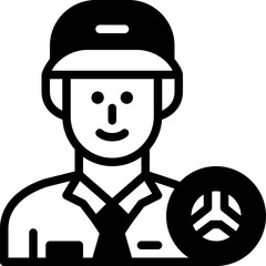 driver solid line icon