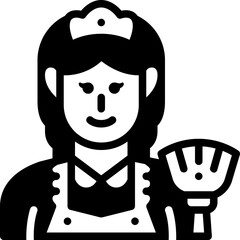 maid solid line icon