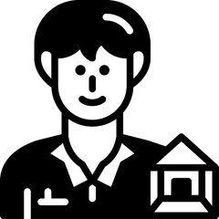 interior designer solid line icon