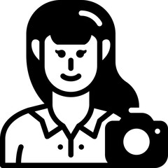 female photographer solid line icon