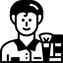 male makeup artist solid line icon