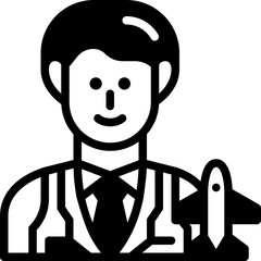 steward solid line icon