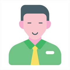 male employer flat icon design style