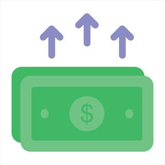 money up flat icon design style