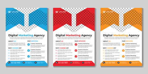 Creative digital marketing flyer design template