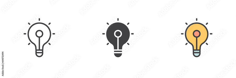 Poster idea lamp different style icon set