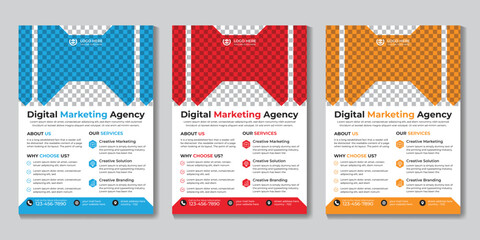 Modern digital marketing flyer design template