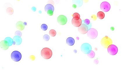 Beautiful illustration of colorful bokeh particles on plain white background