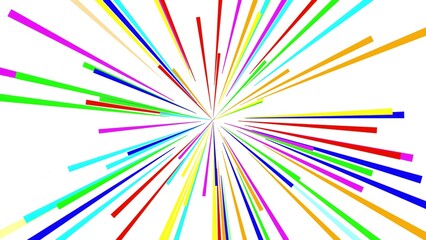 Beautiful illustration of colorful light streaks on plain white background