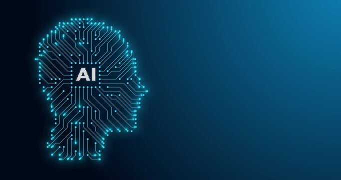 Artificial Intelligence human head circuit board