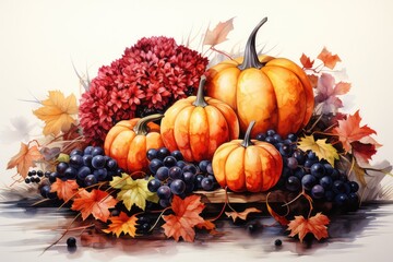 autumn still life with pumpkins