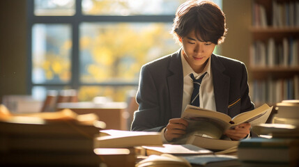 勉強をする男子学生02