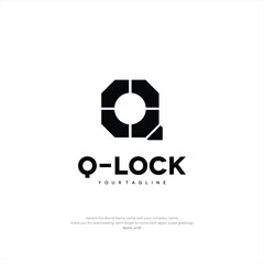 Q Lock Letter Q vektor Logo Template Illustration Design