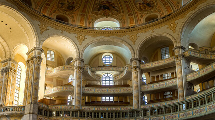 Fototapeta premium The Dresden Frauenkirche (Church of Our Lady) is a Lutheran church in Dresden, the capital of the German state of Saxony