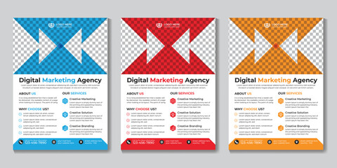 Modern digital marketing flyer design template