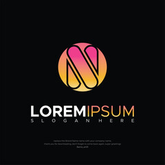 Abstract letter N logotype. Modern logo M idea sign. Universal emblem vector icon Modern and Creative logo design inspiration vector illustration