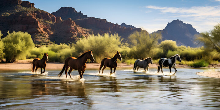 Arizona Wild Horses Pictures, Image,  Wild Horses at Lake