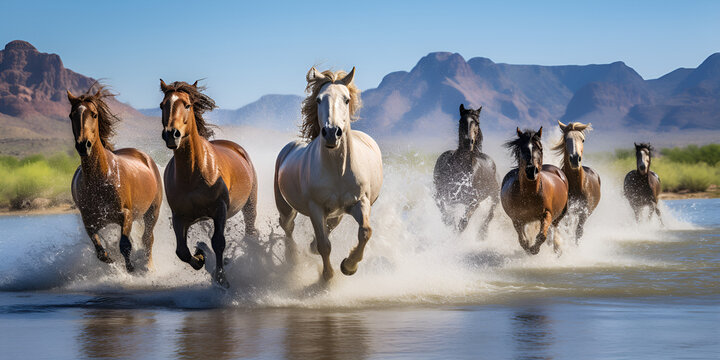 wild horses running free wallpaper
