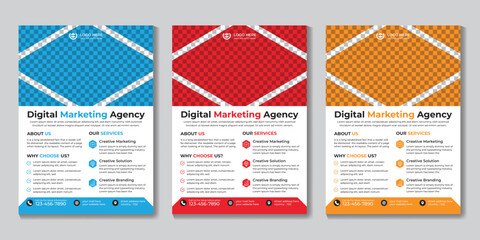 Corporate modern digital marketing flyer design template