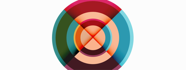 Obraz premium Circles with shadows trendy minimal geometric composition abstract background