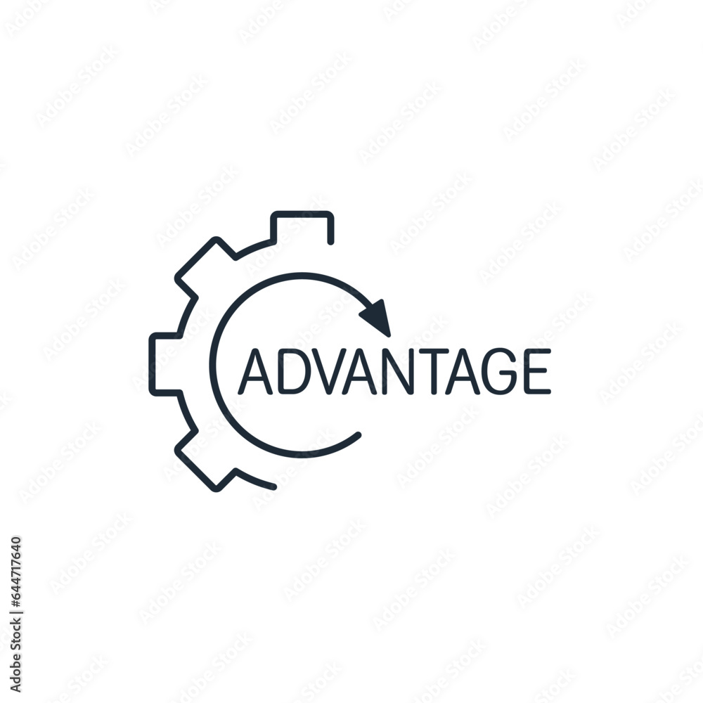 Poster get an advantage. vector linear icon isolated on white background.