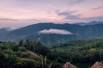 Mountain view from hill country village