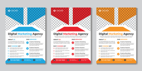 Corporate modern digital marketing flyer design template
