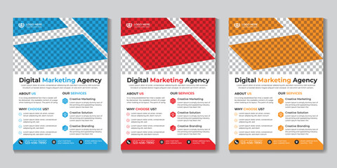 Corporate modern digital marketing flyer design template