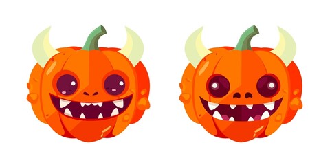 Set of evil Pumpkin dragon, halloween vector. evil,cute, pumpkin dragon. halloween pumpkins