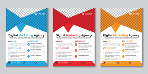 Corporate digital marketing flyer design template