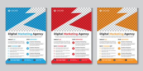 Corporate digital marketing flyer design template
