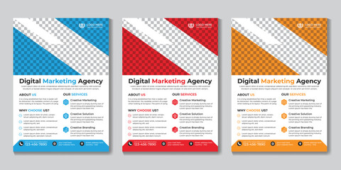 Corporate digital marketing flyer design template