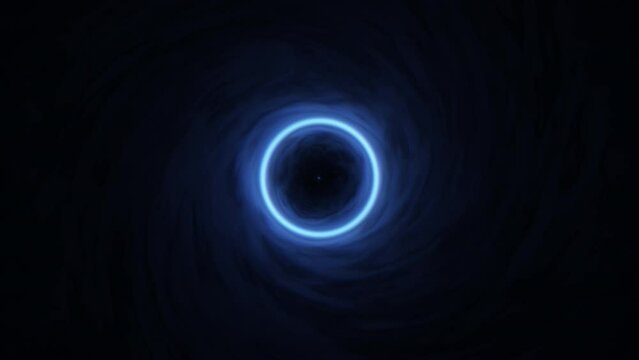 Blue Abstract Black Hole Forming Swirling Vortex Animation