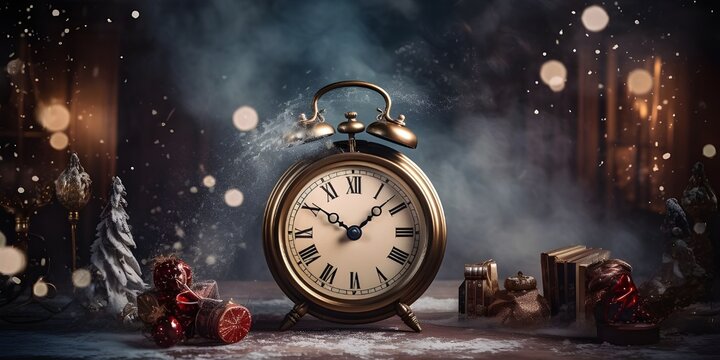 Greeting card, happy new year ,New Years Clock Bell Pictures,